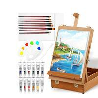 Без бренда «Набор подарочный «Две картинки» 27 предметов: этюдник 35 см из бука, краски акрил 12x12 мл, 2 холста 22x30 на мдф, 10 кистей, мастихин, палитра» в Казане в интернет-магазине Без бренда «Набор подарочный «Две картинки» 27 предметов: этюдник 35 см из бука, краски акрил 12x12 мл, 2 холста 22x30 на мдф, 10 кистей, мастихин, палитра» в Казане