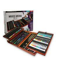 Без бренда «Оптовая коробка 5 шт.: Художественный набор (174 предмета) в деревянном чемоданчике» в Казане