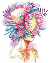 Без бренда «Портрет девушка с оригинальными цветами на голове» в Казане