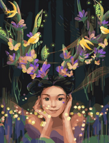 Без бренда «Темноглазая девчонка с цветами и птицами в волосах» в Казане в интернет-магазине  Без бренда «Темноглазая девчонка с цветами и птицами в волосах» в Казане