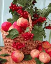 Без бренда «Плетёная корзина с калиной и яблоками» в Казане