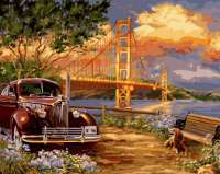 Без бренда «Американский автомобиль на фоне моста через залив» в Казане