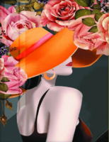 Без бренда «Дама в яркой шляпе и розы» в Казане в интернет-магазине  Без бренда «Дама в яркой шляпе и розы» в Казане