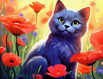 Без бренда «Серый котик и маки» в Казане в интернет-магазине  Без бренда «Серый котик и маки» в Казане