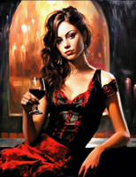 Без бренда «Обворожительная брюнетка с бокалом красного вина» в Казане в интернет-магазине  Без бренда «Обворожительная брюнетка с бокалом красного вина» в Казане