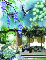 Без бренда «Сад с беседкой, цветами и птицей» в Казане в интернет-магазине  Без бренда «Сад с беседкой, цветами и птицей» в Казане