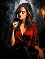 Без бренда «Девушка в красном платье с бокалом вина» в Казане в интернет-магазине  Без бренда «Девушка в красном платье с бокалом вина» в Казане