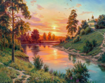 Без бренда «Вид на реку на закате» в Казане