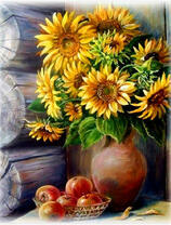 Без бренда «Кувшин с подсолнухами и корзинка с яблоками» в Казане