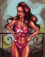 Без бренда «Девушка в нижнем белье с бокалом вина» в Казане в интернет-магазине  Без бренда «Девушка в нижнем белье с бокалом вина» в Казане